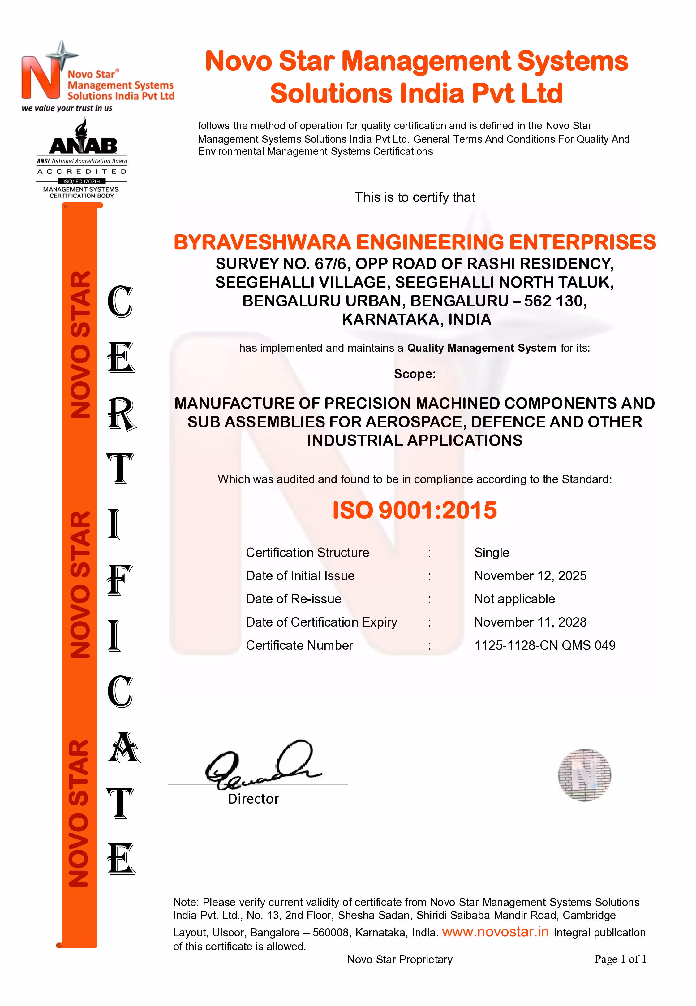 ISO Certificate