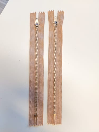 Glidelås, 18 cm, beige