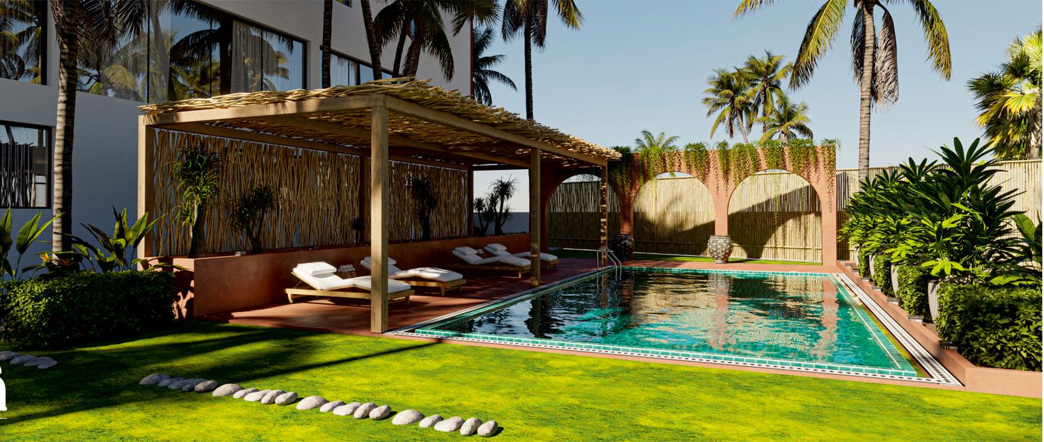 IRA Villas pool and pergola