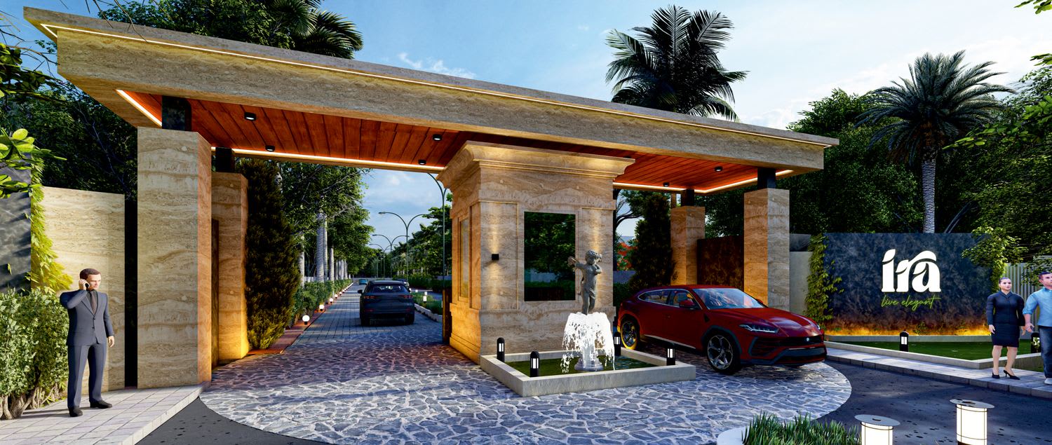 IRA Villas grand entrance gateway