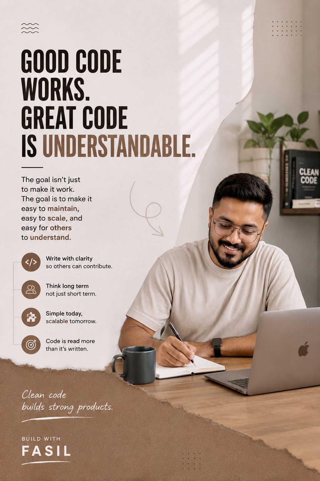 Anyone can make code work.