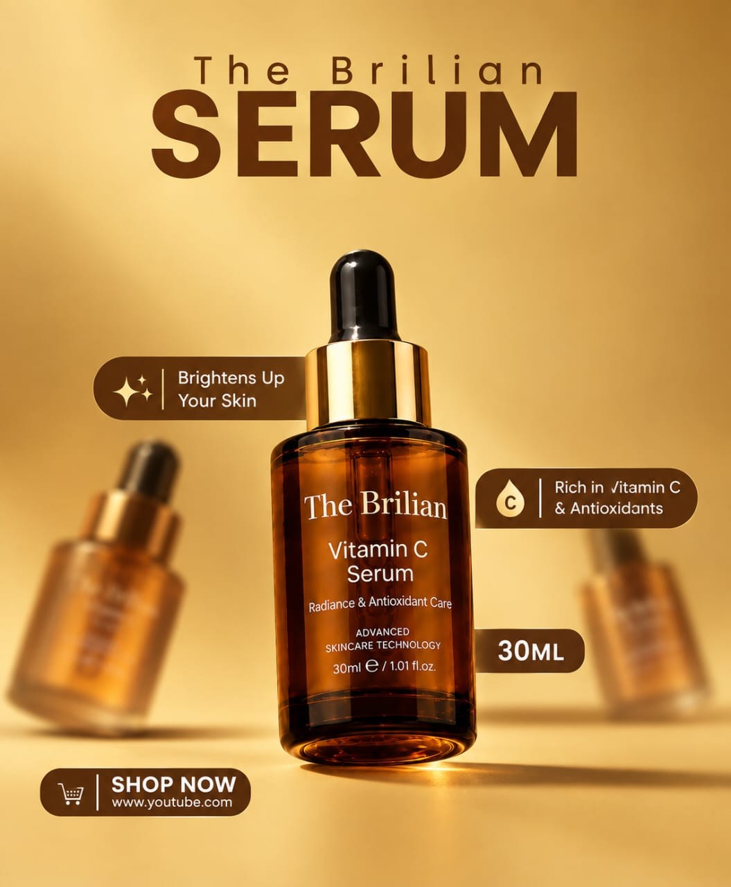 AI product advertising creative for a vitamin C serum
