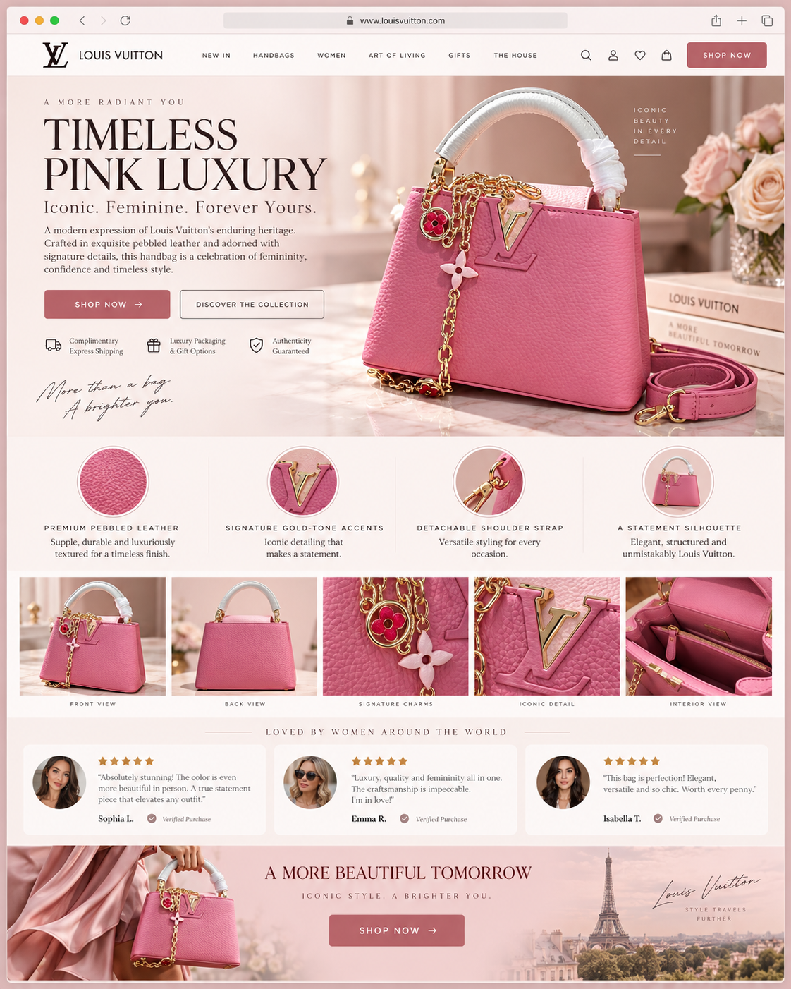 Luxury landing page design concept