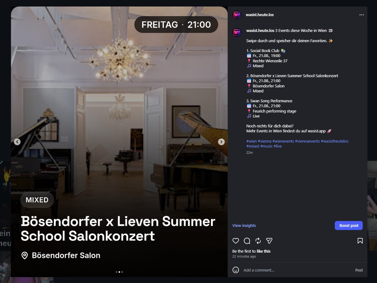 Instagram Post Automation — Vienna & Berlin