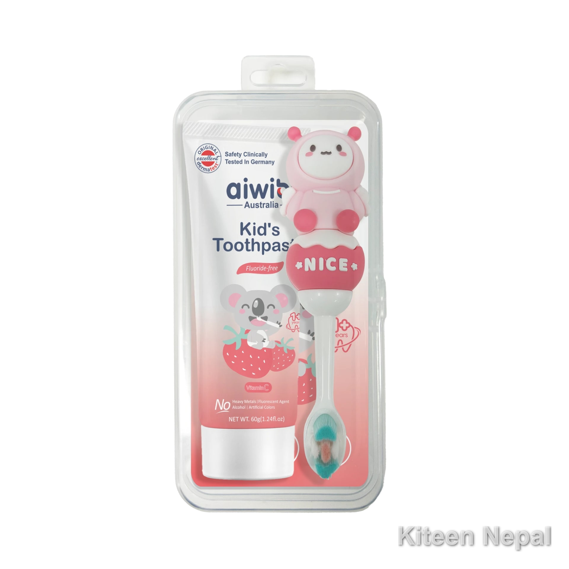 aiwibi kids toothpaste multi flavored with brush — image 1