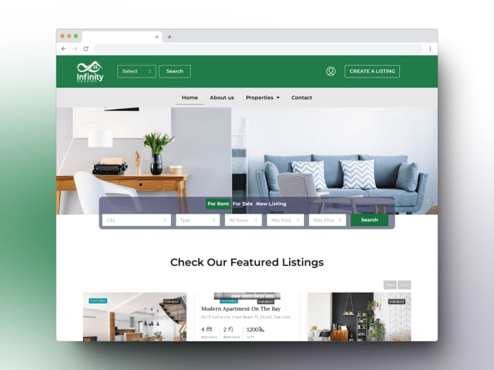 Infinity Housing website