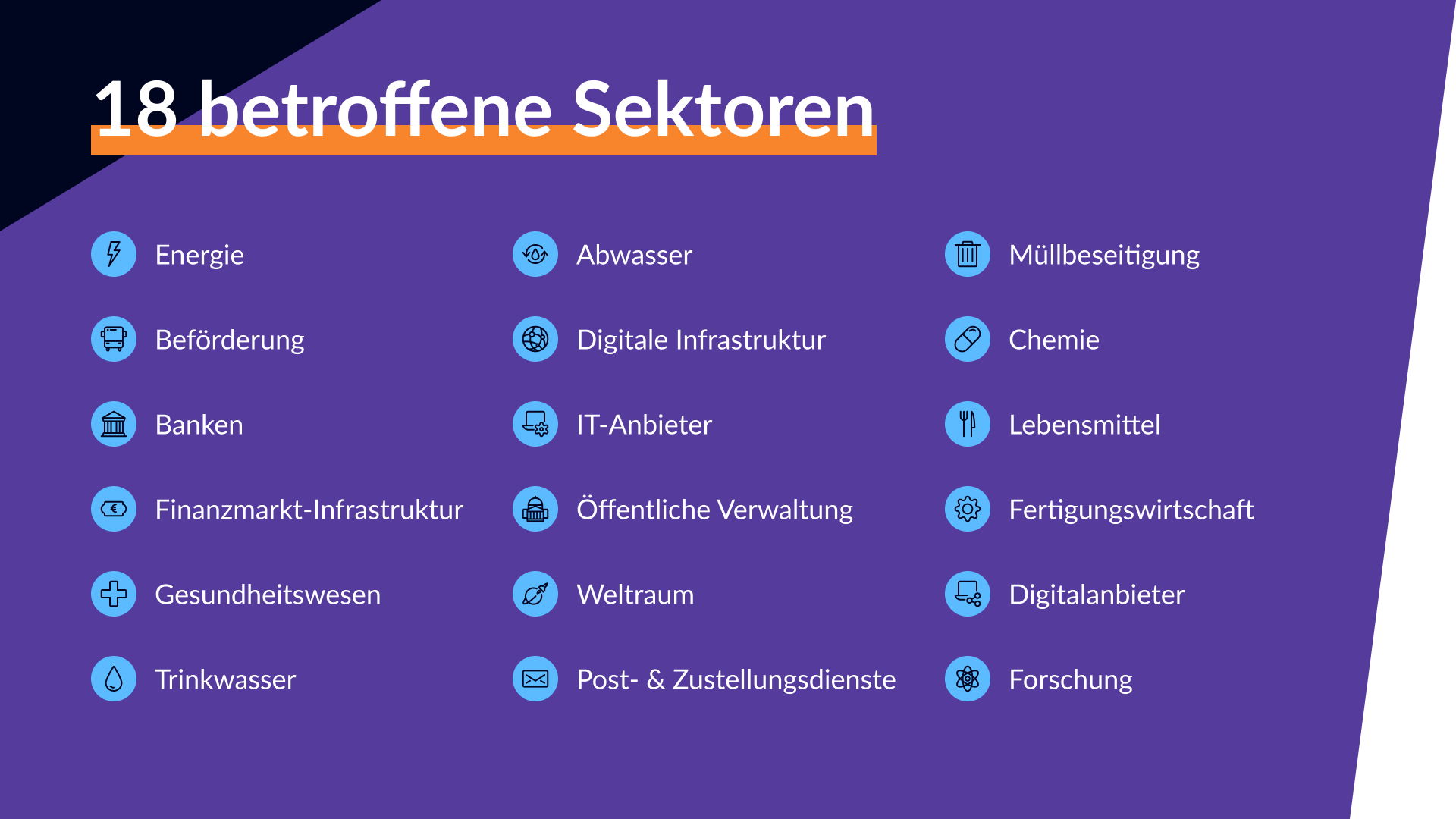 Betroffene Sektoren von NIS2