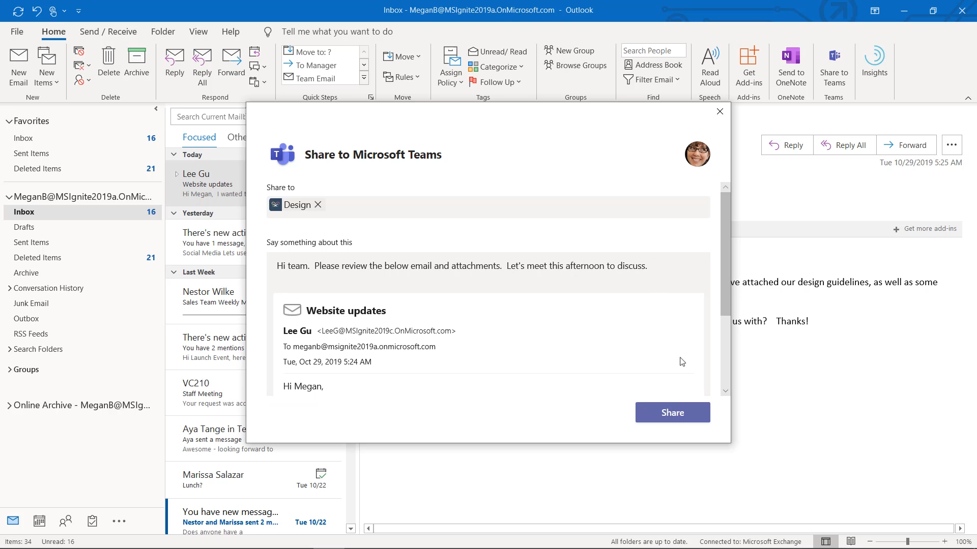 New integration between Outlook and Teams