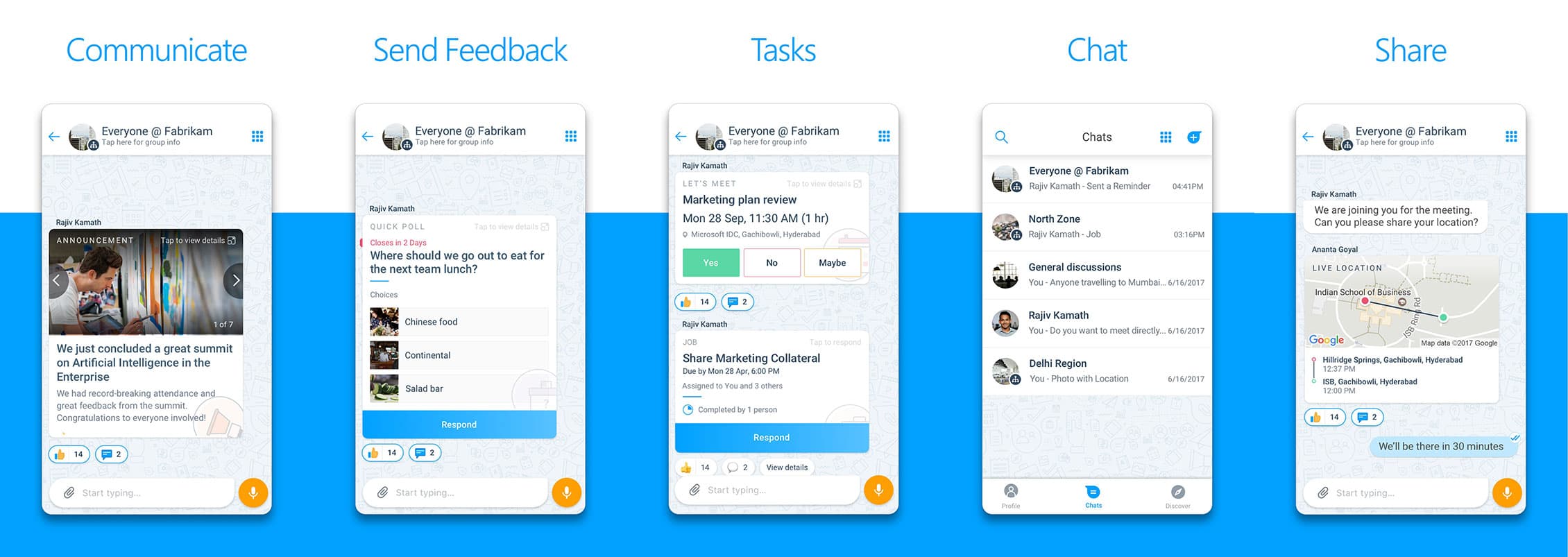 Microsoft Kaizala App Screenshots