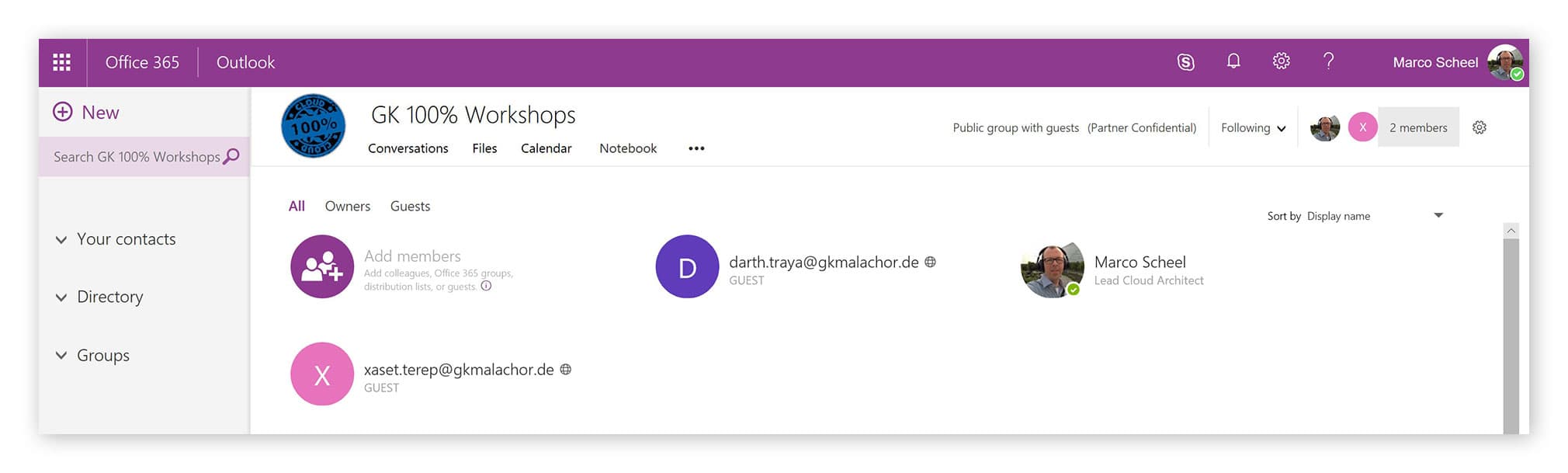 Gäste als Mitglieder in einer Gruppe