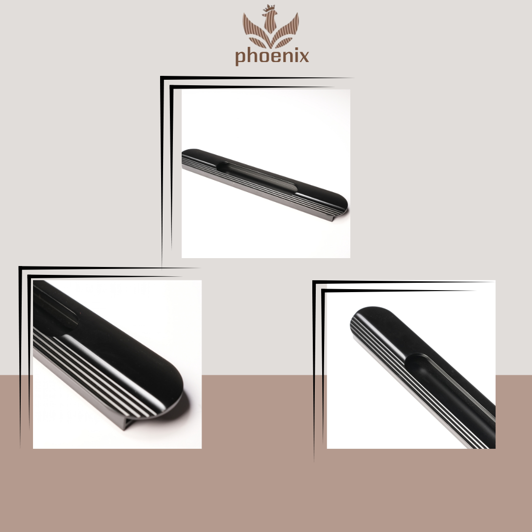 205 Concealed Cabinet Handle – Black Glossy