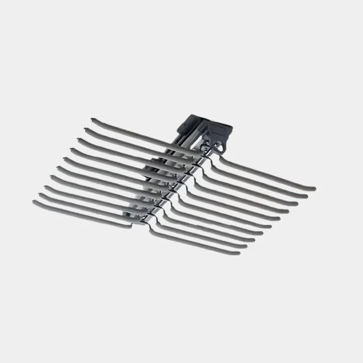 Top Mounted Two-Row Pants Rack-Grey