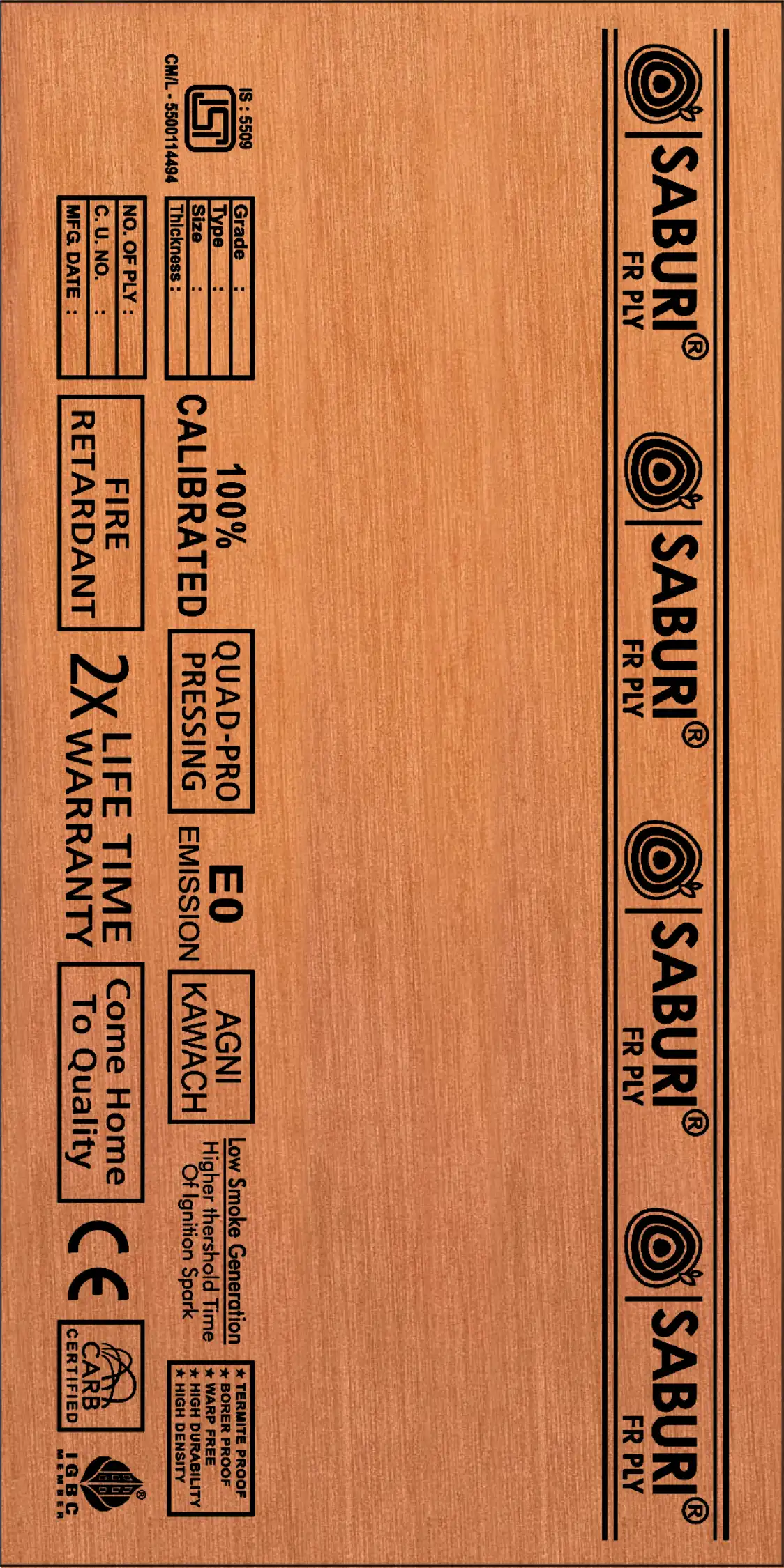 Saburi FR Gurjan BWP ISI 710 – 9 mm Plywood