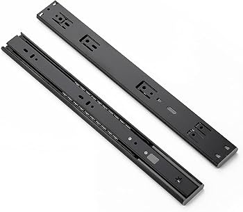 Black Powder Coated Soft Close Telescopic Channel