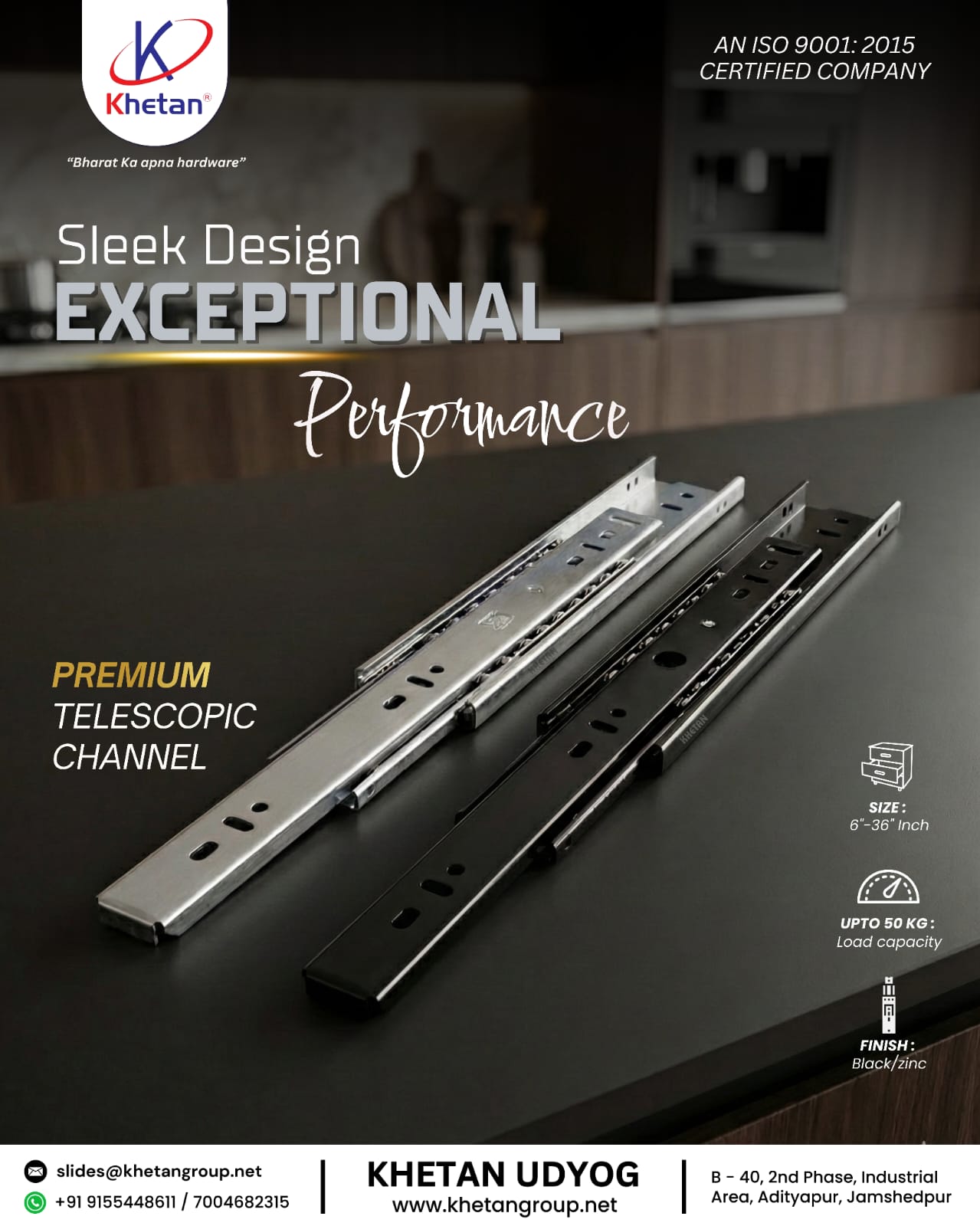 Premium Telescopic Channel – Black
