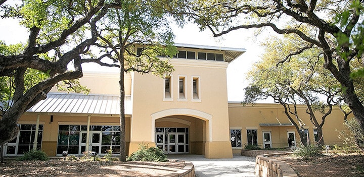 Outside the Northern Hills church entrance
