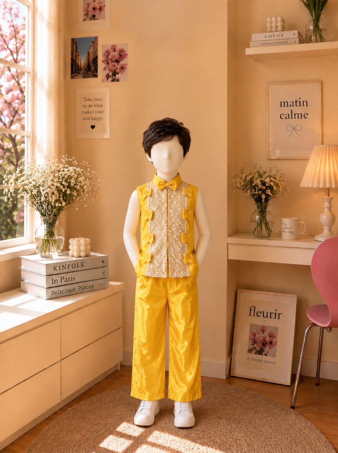 Golden & Yellow Boys Performance Costume Set