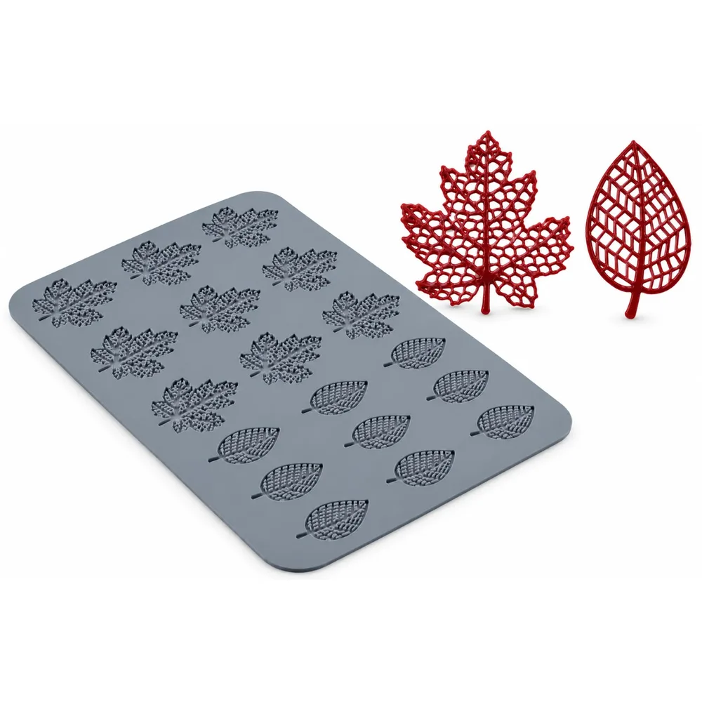 Tapis en silicone – Moule à feuilles et motifs végétaux pour la décoration de pâtisseries, gâteaux et chocolats dimensions 30 x 27 cm