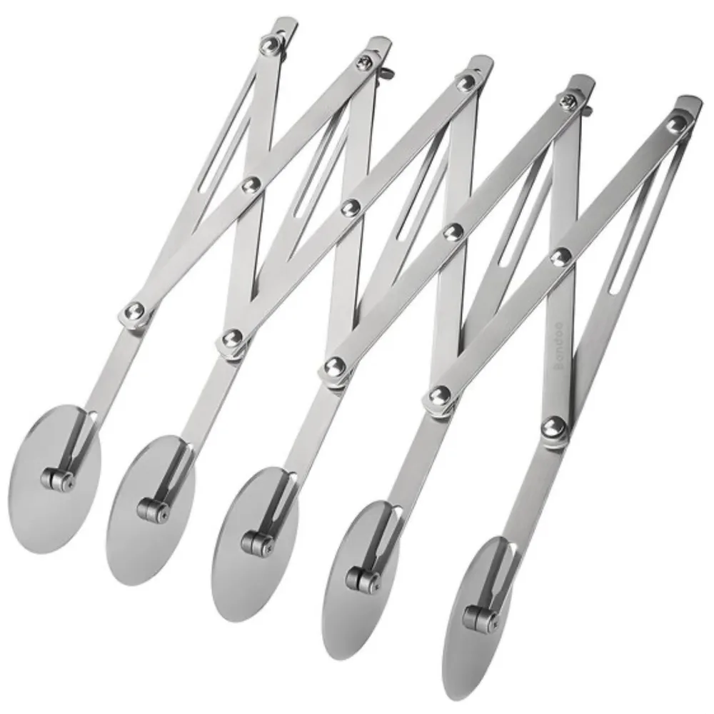 Rouleau et Bicyclette Extensible Multicoupe Simple 5 Roulettes en Inox