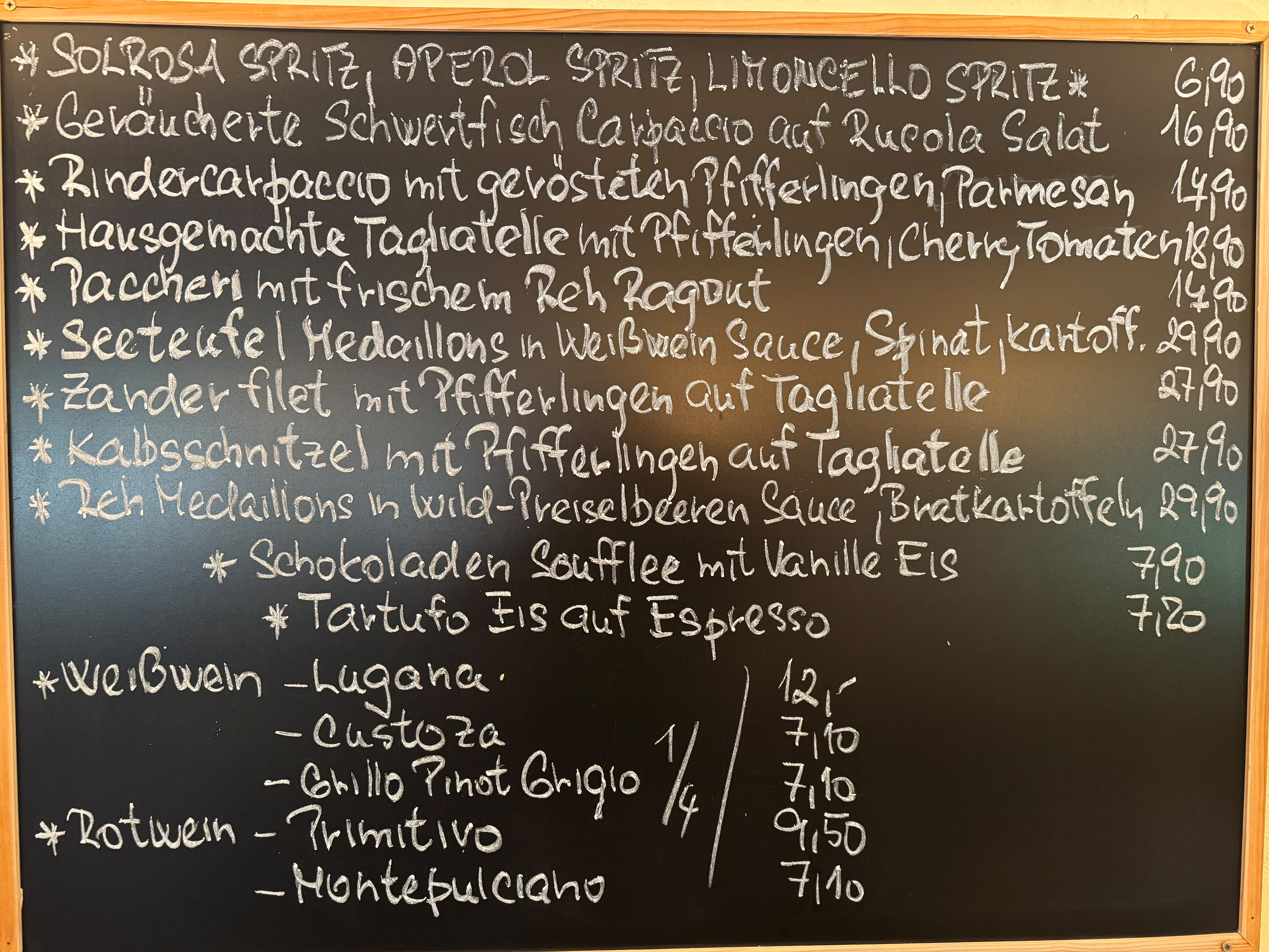 Wochenkarte Ristorante Bruschetta