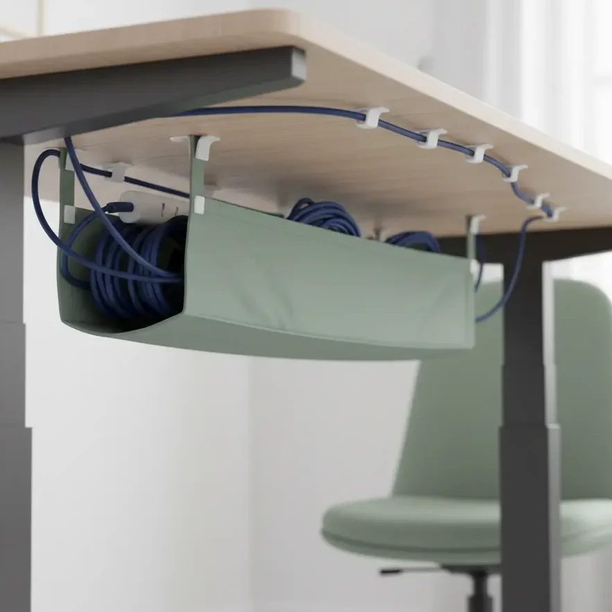 cable management adjustable desk