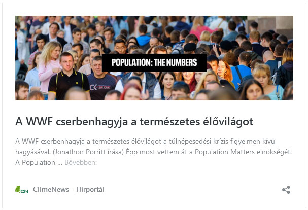 A WWF cserbenhagyja a természetes élővilágot | ClimeNews - Hírportál