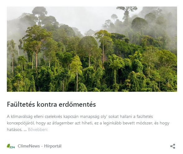 Faültetés kontra erdőmentés | ClimeNews - Hírportál