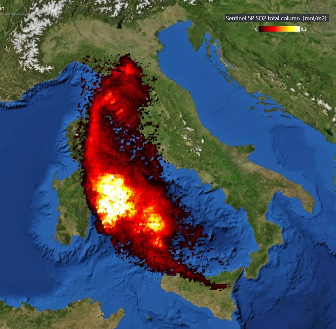 Hatalmas kénfelhő érkezik az Etna felől | ClimeNews - Hírportál