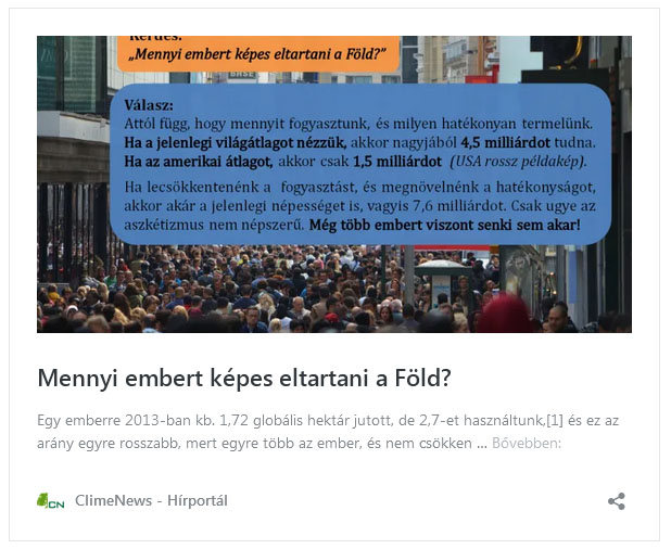 Mennyi embert képes eltartani a Föld? | ClimeNews - Hírportál