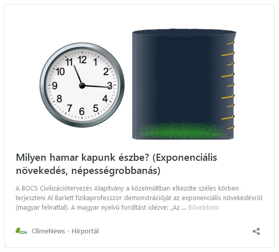 MIKOR DÖBBENÜNK RÁ, HOGY ISZONYATOSAN  TÚLNÉPESEDETT AZ EMBERISÉG, S MÉG MINDIG ROBBAN?