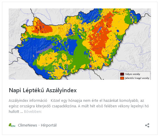 Korábban: Napi Léptékű Aszályindex Napi Léptékű Aszályindex - aszály van az ország háromnegyedén