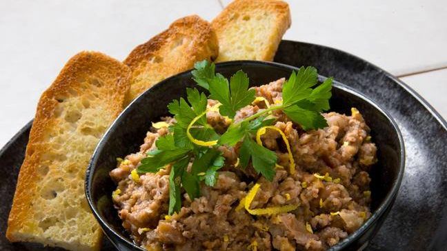 Walnut Skordalia with Focaccia Croutes
