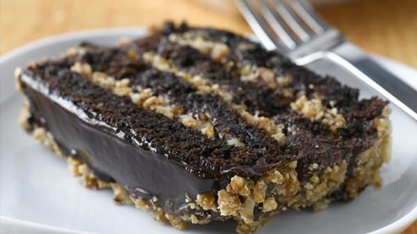 Chocolate Walnut Praline Cake