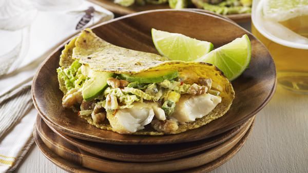 Fish Tacos with Walnut Slaw