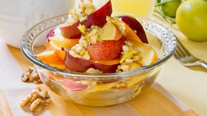 Stone Fruit with Whipped Walnut-Lemon Honey