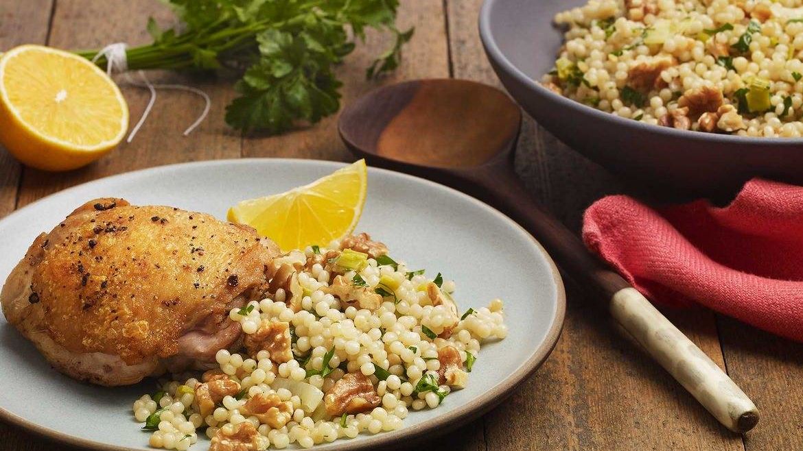 Israeli Couscous with Leek and Garlic