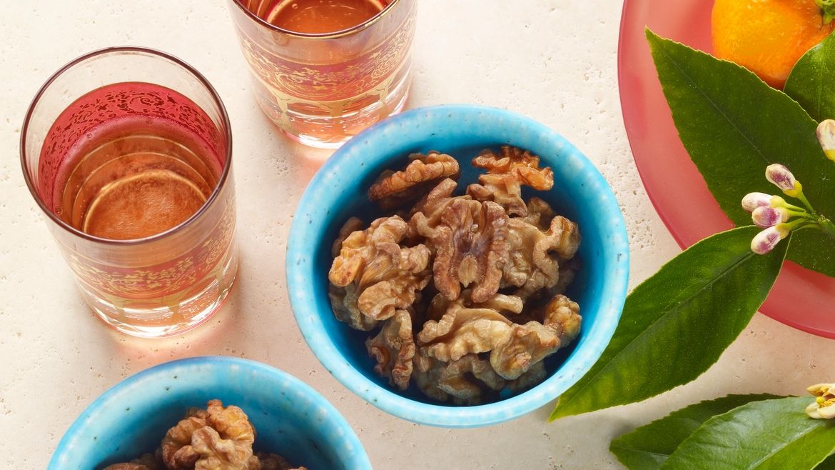 Orange, Bay and Spice-Brined Walnuts