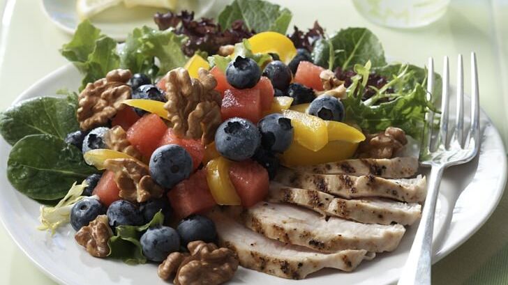 Blueberry, Watermelon and Walnut Salad