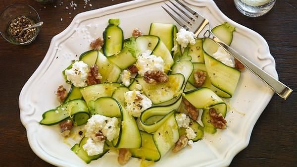 Shaved Zucchini with Ricotta & Walnuts