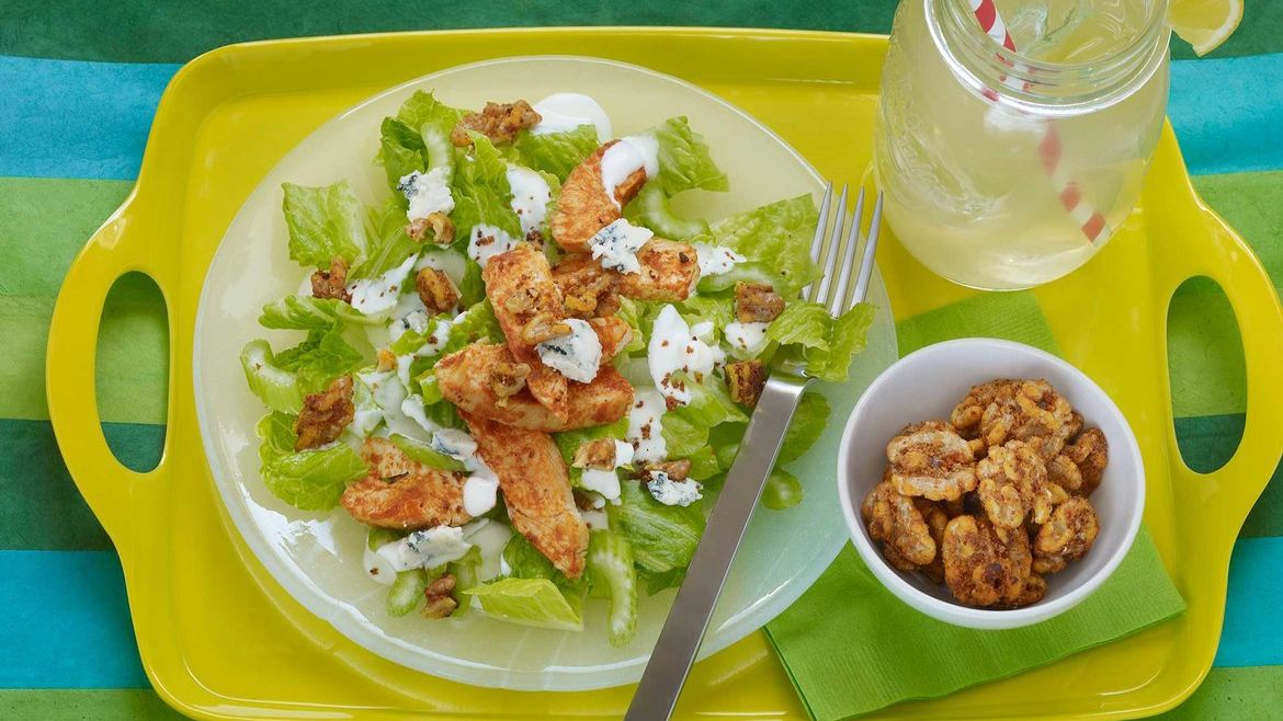 Buffalo-Style Chicken and Walnut Salad
