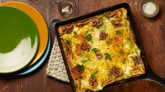 Walnut and Feta Frittata with Gulf Shrimp