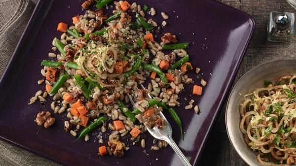 Farro with Carrots and Shallot-Walnut Gremolata