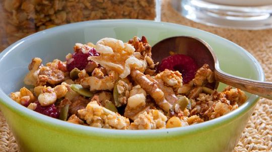 Gluten-Free Walnut-Raspberry Granola