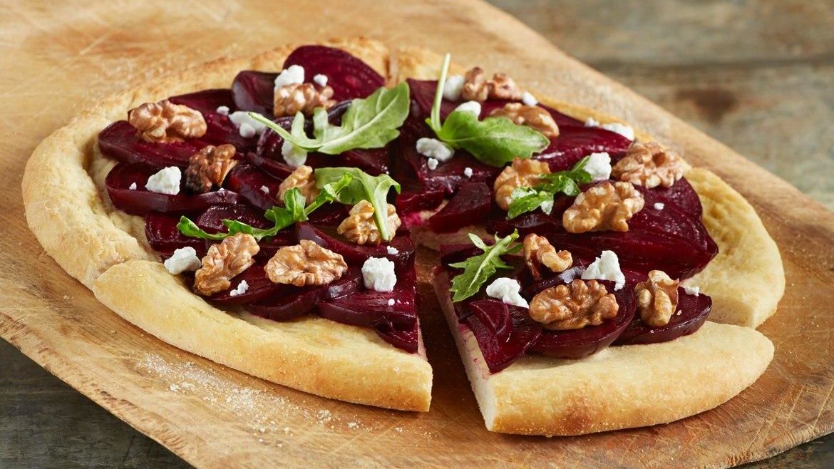 California Walnut Beet Carpaccio Flatbread