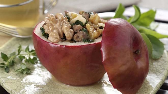 Savory Baked Apples with Toasted Walnuts