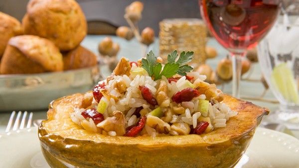 Acorn Squash Stuffed with Walnut-Apple Basmati Pilaf