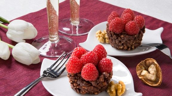 Walnut Raspberry Chocolate Tartlets