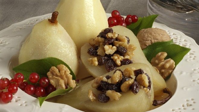 Baked Walnut-Stuffed Pears