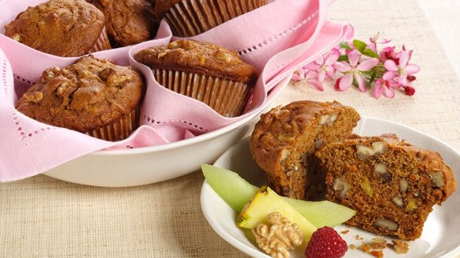 Walnut Carrot Cake Muffins