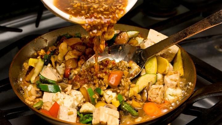 Sweet-Sour Stir-Fry with Walnuts